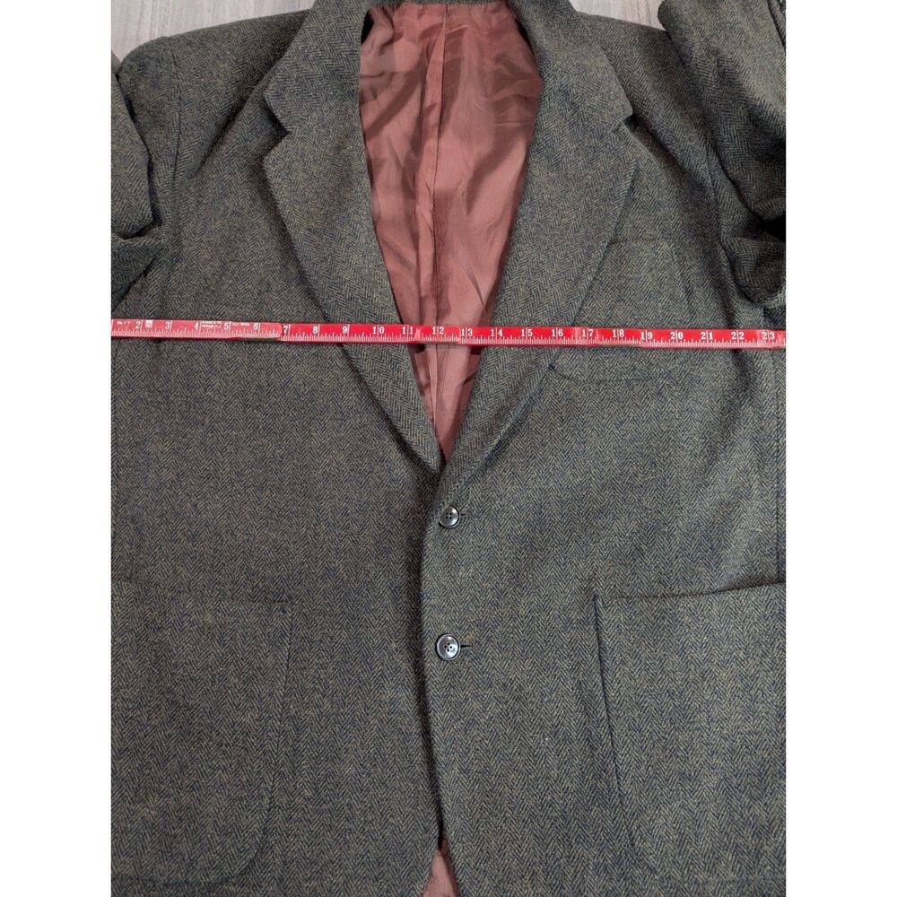 Vintage L'Homme Mens Grey Brown Wool Cashmere Tweed Blazer Sport Coat Sz L - Picture 5 of 12